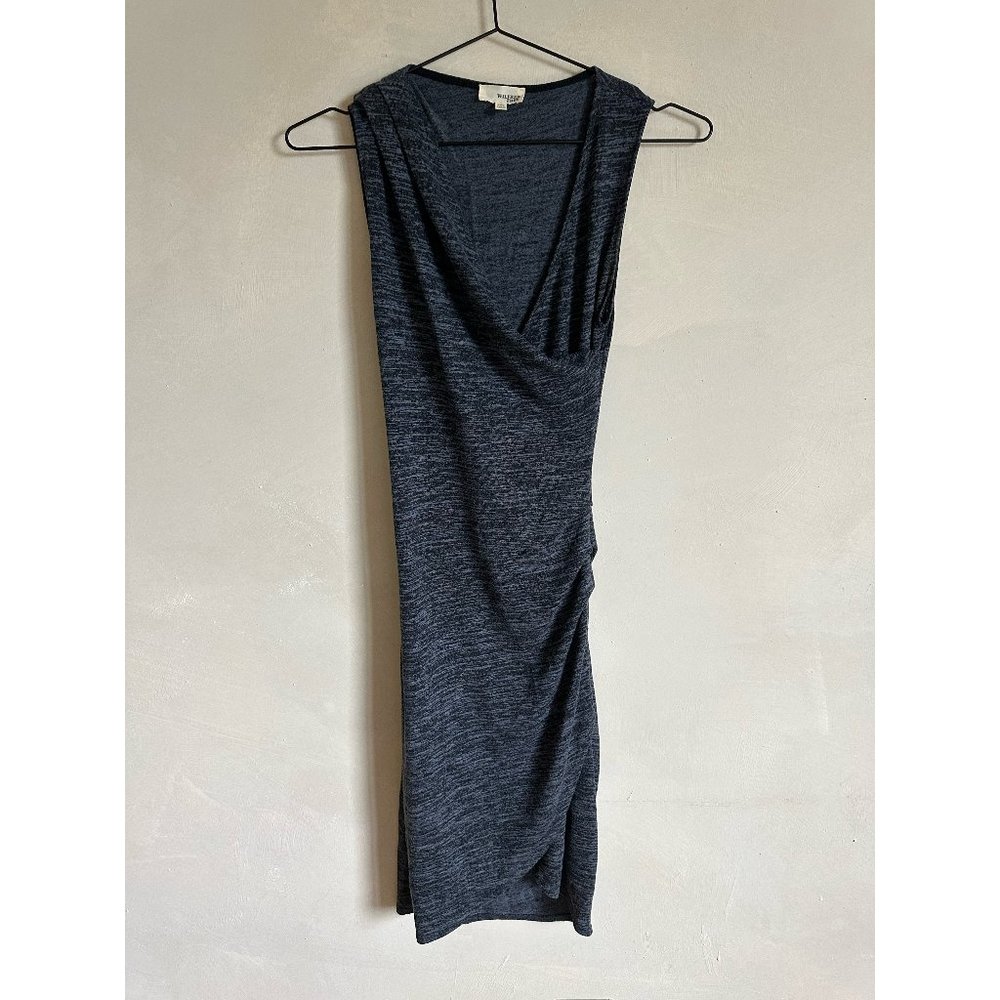 Aritzia Gray Gathered Midi Dress SZ XS